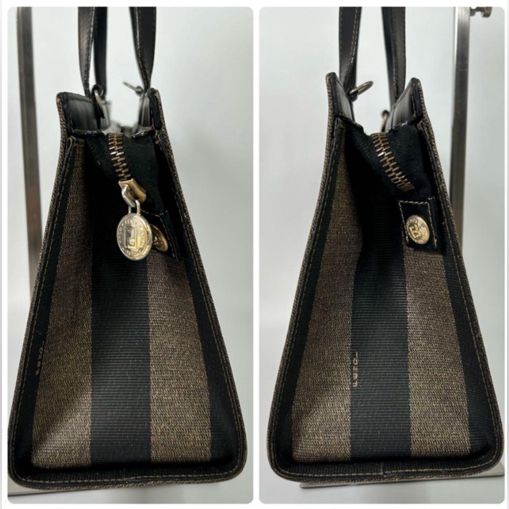 FENDI Roma Pequin Mini Tote Bag Vintage Including Entrupy COA - Picture 2 of 10